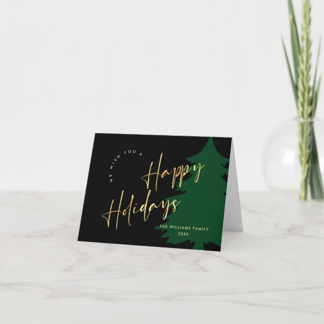 Elegant Minimalist Merry Christmas Greeting Holiday Card (Front)