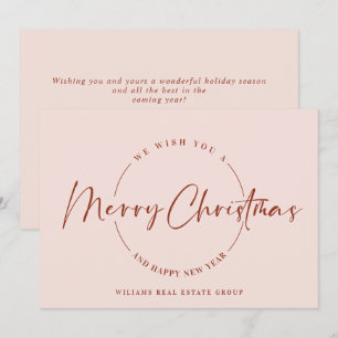 Elegant Minimalist Merry Christmas Greeting Holiday Card