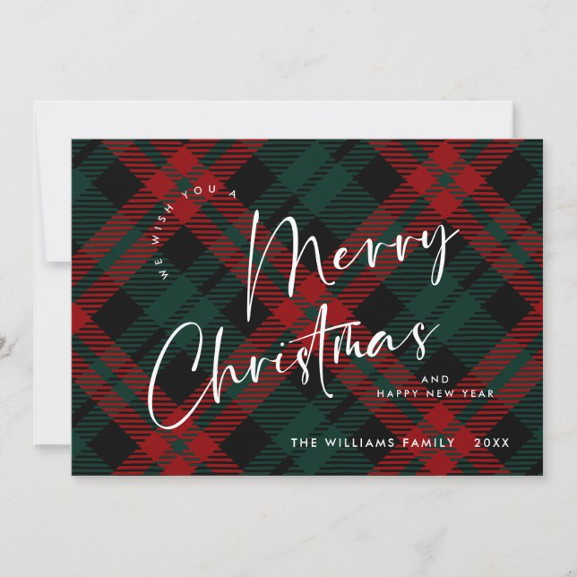 Elegant Minimalist Merry Christmas Greeting Holiday Card (Front)