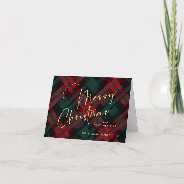 Elegant Minimalist Merry Christmas Greeting Holiday Card (Front)