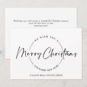 Elegant Minimalist Merry Christmas Greeting Holiday Card
