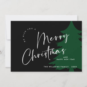 Elegant Minimalist Merry Christmas Greeting Holiday Card