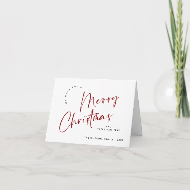 Elegant Minimalist Merry Christmas Greeting Holiday Card (Front)