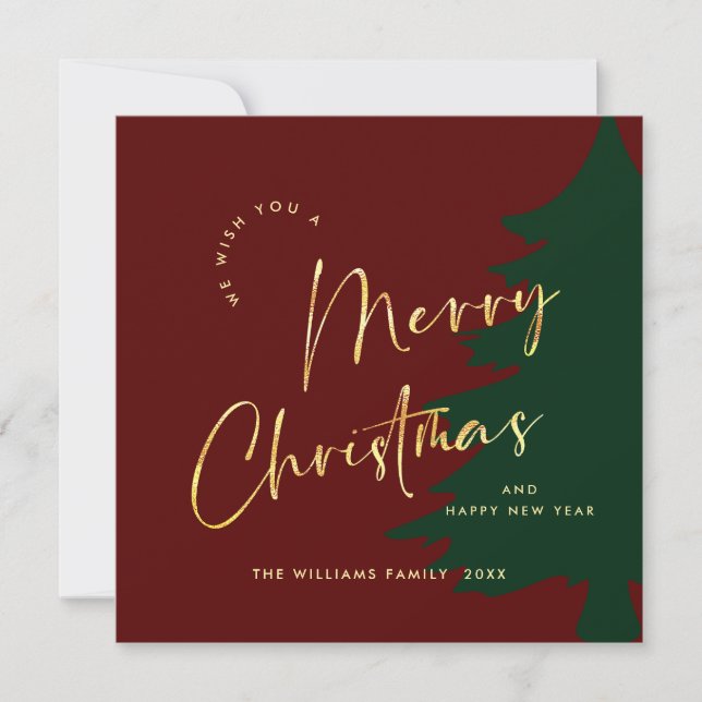 Elegant Minimalist Merry Christmas Greeting Modern Holiday Card (Front)