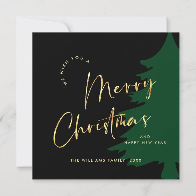 Elegant Minimalist Merry Christmas Modern Greeting Holiday Card (Front)
