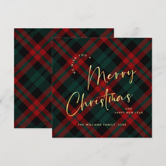 Elegant Minimalist Merry Christmas Modern Greeting Holiday Card (Front/Back)