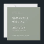 Elegant minimalist mix & match modern wedding save the date<br><div class="desc">This stylish minimalist Save the Date card,  with its clean white sans serif fonts printed against a sleek slate grey background,  is a classy way to announce your big day. Create an entire invitation suite by mixing and matching complementary components. This adaptable design can help you create priceless memories.</div>