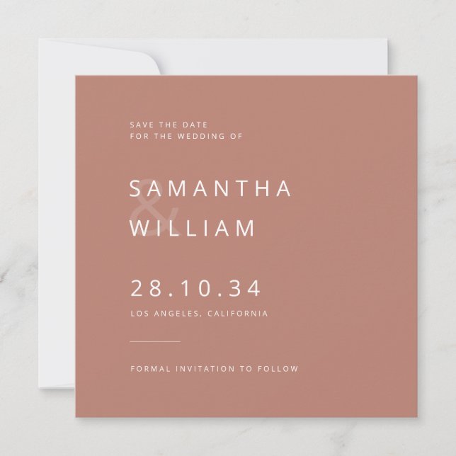Elegant minimalist mix & match modern wedding save the date (Front)