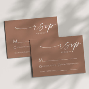 Elegant Minimalist Mocha Mousse Wedding RSVP Card
