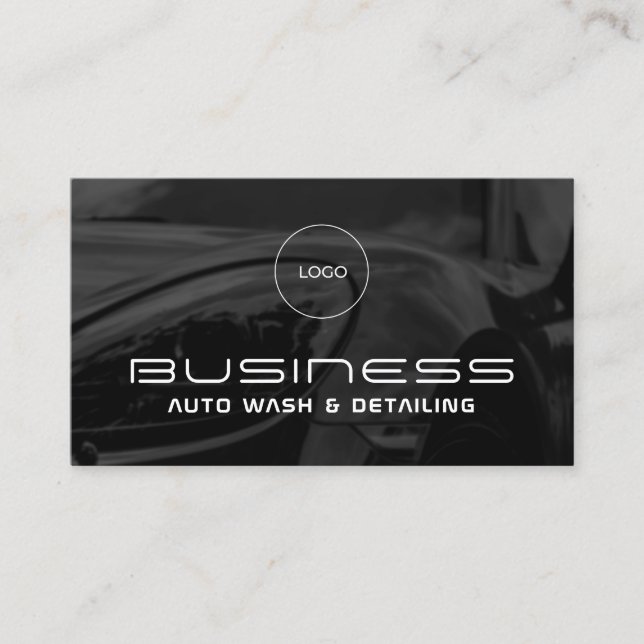 Elegant minimalist modern automotive  business car business card (Front)