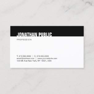 Elegant Minimalist Modern Black And White Template Business Card