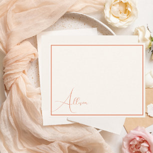 Elegant Minimalist Modern Chic Ivory Peach Orange Card