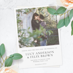 Elegant Minimalist   Modern Chic Photo Wedding Save The Date