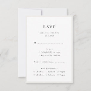 Elegant Minimalist   Modern Chic Simple Wedding RSVP Card