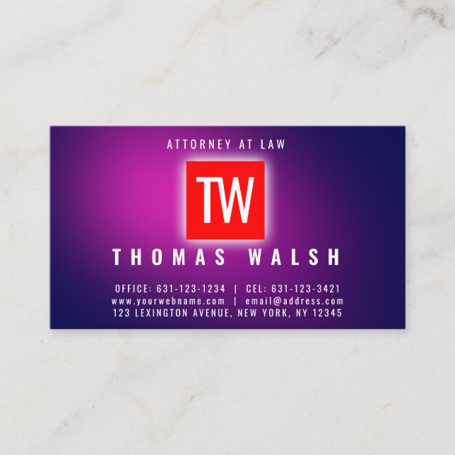 Elegant Minimalist Modern Chick Purple Blue Design Business Card (Front)