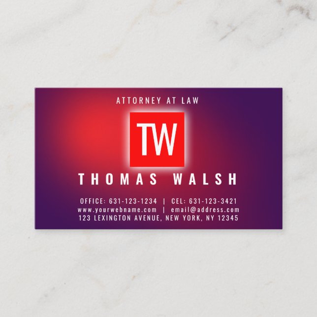 Elegant Minimalist Modern Chick Purple Red Design Business Card (Front)