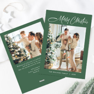 Elegant Minimalist Modern Christmas 2 Photo Holiday Card