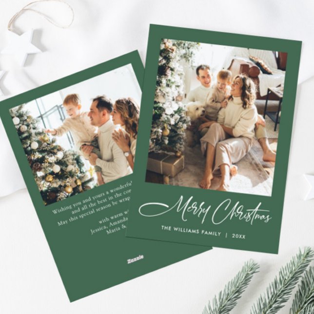 Elegant Minimalist Modern Christmas 2 Photo Holiday Card (Creator Uploaded)