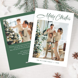 Elegant Minimalist Modern Christmas 2 Photo Holiday Card