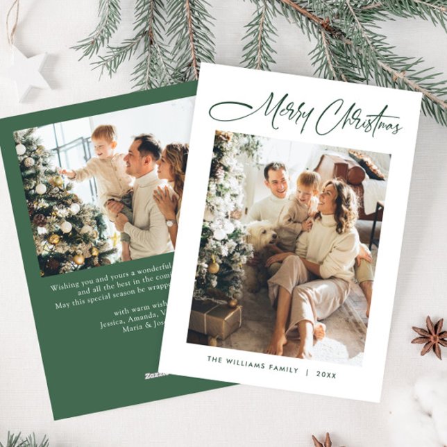 Elegant Minimalist Modern Christmas 2 Photo Holiday Card (Creator Uploaded)