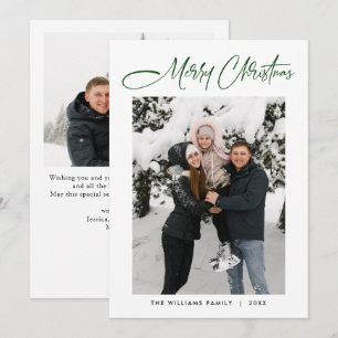 Elegant Minimalist Modern Christmas 2 Photo Holiday Card