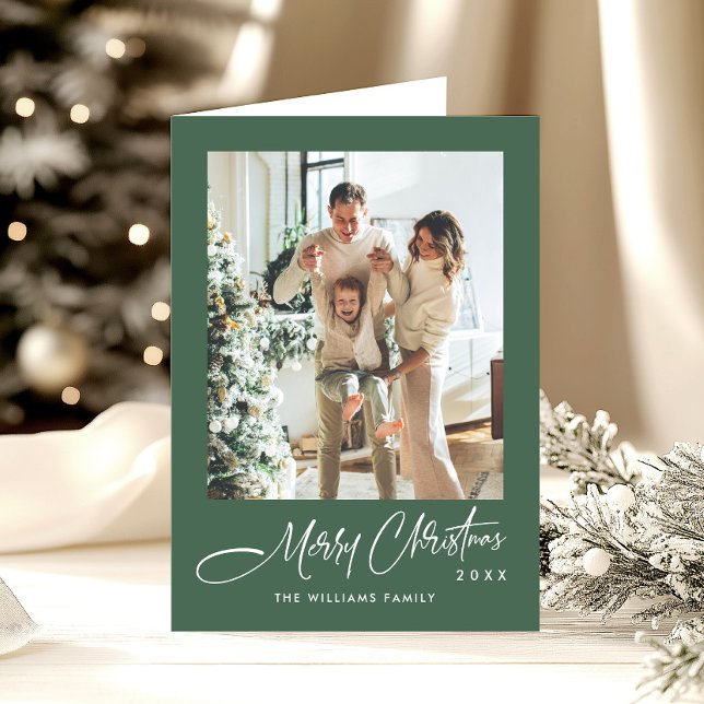 Elegant Minimalist Modern Christmas 3 Photo Holiday Card (Creator Uploaded)