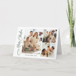 Elegant Minimalist Modern Christmas 5 Photo Holiday Card