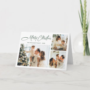 Elegant Minimalist Modern Christmas 5 Photo Holiday Card