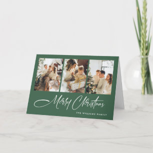Elegant Minimalist Modern Christmas 5 Photo Holiday Card