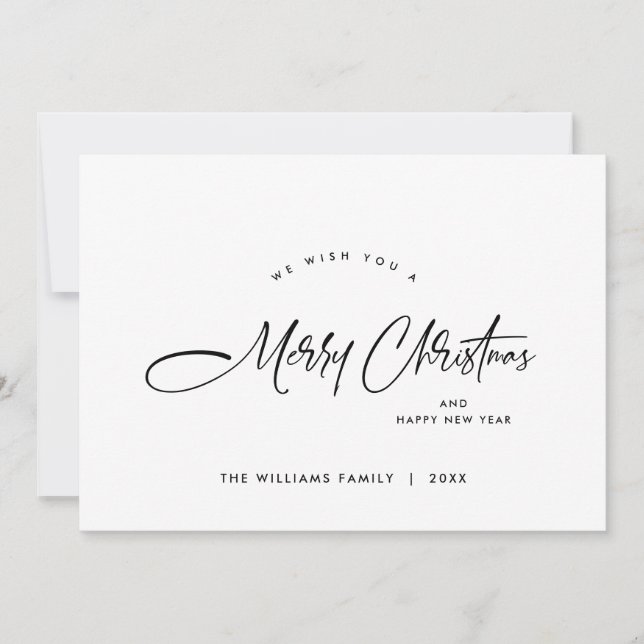 Elegant Minimalist Modern Christmas Greeting Holiday Card (Front)
