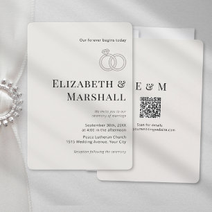Elegant Minimalist Modern Classic QR code Wedding Invitation