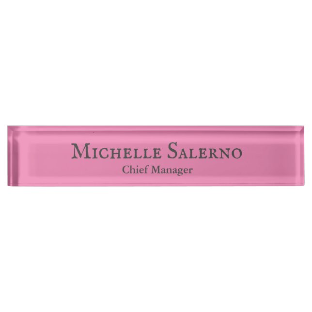 Elegant Minimalist Modern Feminine Plain Add Name Nameplate (Front)