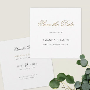 Elegant Minimalist Modern Gold Custom Save The Date