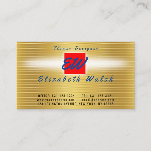 Elegant Minimalist Modern Gold on Gold Line Business Card (Front)