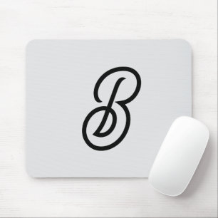 Elegant minimalist modern initial on grey mouse mat