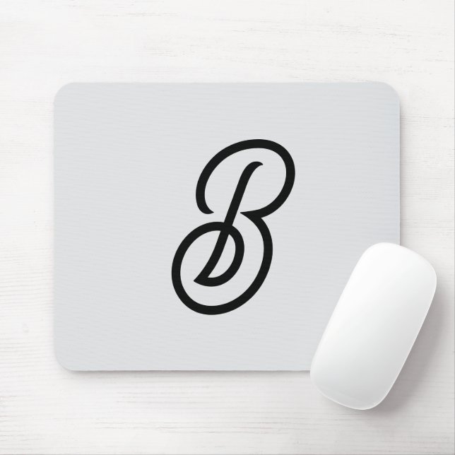 Elegant minimalist modern initial on grey mouse mat (With Mouse)