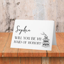 Elegant Minimalist Modern Maid of Honour Proposal