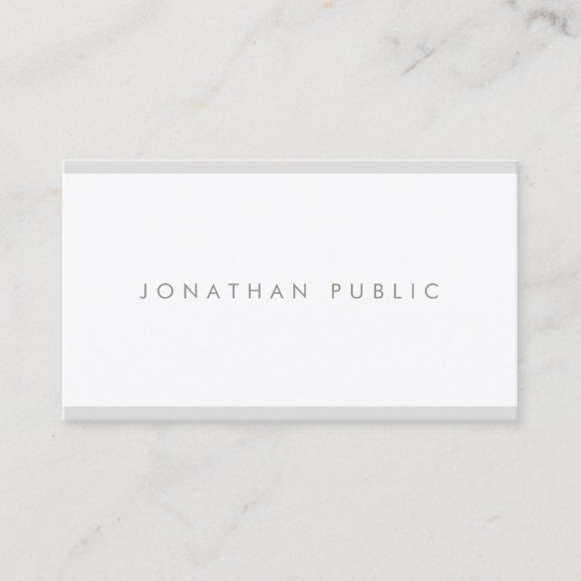 Elegant Minimalist Modern Plain Smart Cool Luxury Business Card (Front)
