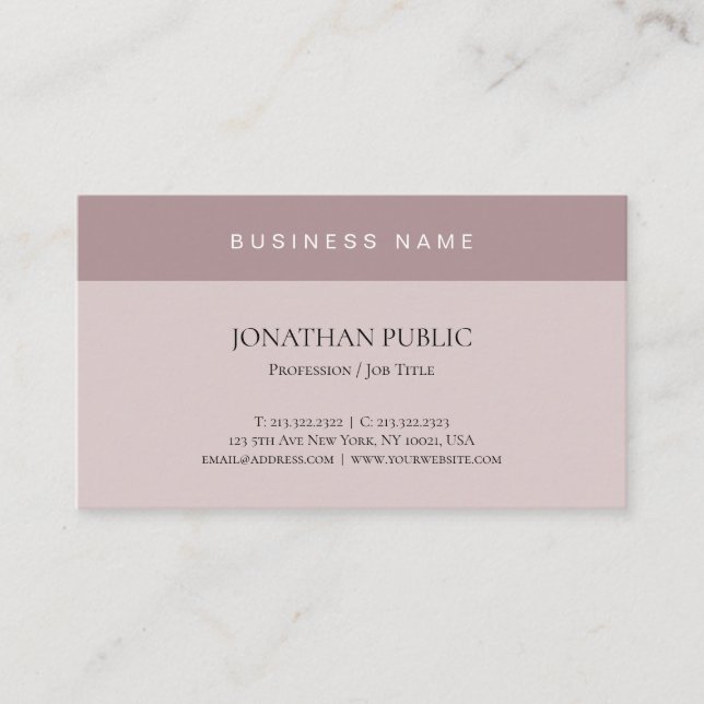 Elegant Minimalist Modern Simple Trendy Plain Chic Business Card (Front)