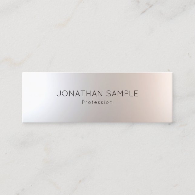 Elegant Minimalist Modern Sleek Design Glamour Mini Business Card (Front)