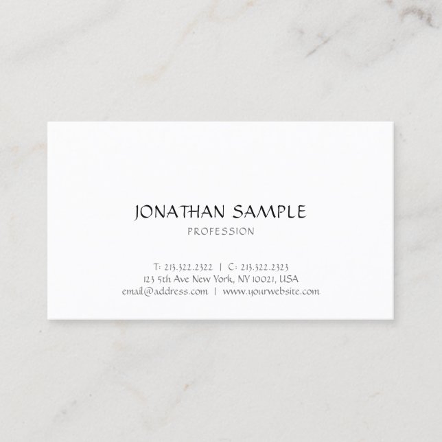 Elegant Minimalist Modern Template Professional Business Card (Front)