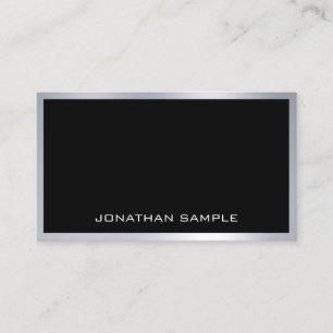 Elegant Minimalist Modern Trendy Silver Cool Plain Business Card
