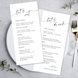 Elegant Minimalist Modern Wedding Drinks & Menu