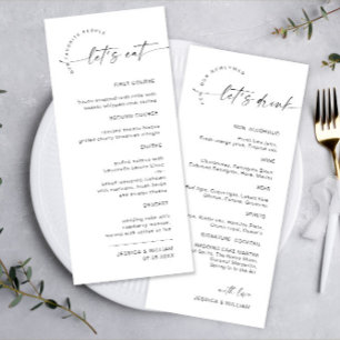 Elegant Minimalist Modern Wedding Drinks & Menu