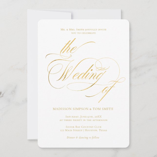 Elegant Minimalist modern Wedding Invitation (Front)