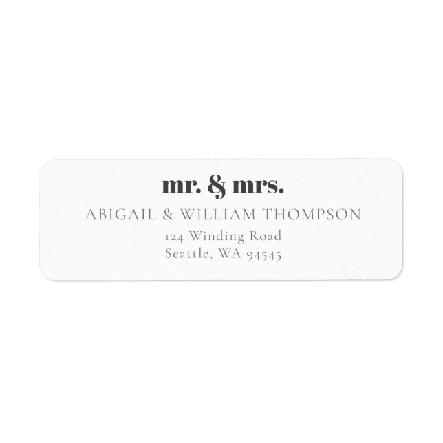 Elegant Minimalist Modern Wedding Return Address (Front)