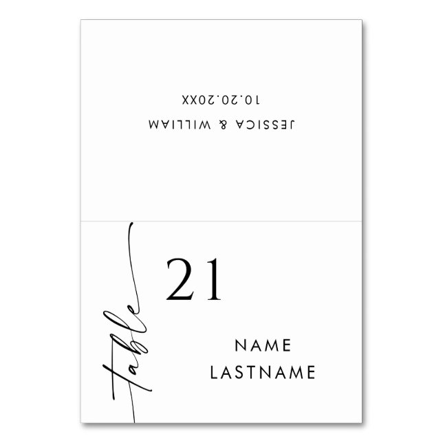 Elegant Minimalist Modern Wedding Table Place Card (Front)