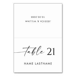 Elegant Minimalist Modern Wedding Table Place Card