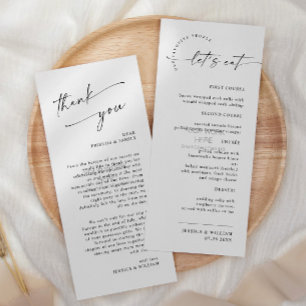 Elegant Minimalist Modern Wedding Thank You Menu