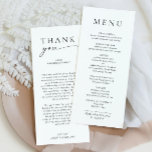 Elegant Minimalist Modern Wedding Thank You Menu<br><div class="desc">For further customisation,  please click the "customise further" link and use our design tool to modify this template.</div>